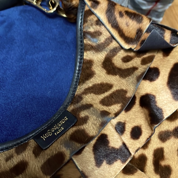 YSL St Tropez Leopard Print Pony Hair Hobo - Picture 6 of 10